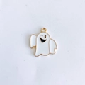 Joli pendentif fantôme blanc pour bijoux DIY avec bord doré et visage clin d'œil - 9# (Fantôme Blanc Clin d'œil)