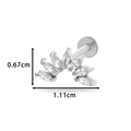Stainless steel heart crown labret stud with zircons measuring 0.67cm by 1.11cm - Marquise Arc (HSPJ0154-5#) / Silver