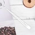 Silver stainless steel candle wick dipper with elegant leaf pattern engraving - Silver Wick Hook