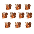 10er-Set orangefarbene und braune Eichhörnchen-Anhänger für Thanksgiving-Schmuck - Stil 8 Erntedankfest Eichhörnchen/10 Stück