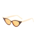 Occhiali da sole cat-eye retrò con montatura crema e marrone e lenti arancioni - Montatura Beige Marrone Lente Gialla