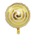 18 inch lollipop shaped aluminum foil balloon with gold and white spiral pattern - Gold Lollipop