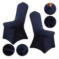 Dark blue high stretch polyester chair cover for wedding and banquet events - M / Standard Type / Dark Blue