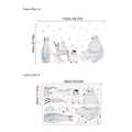 Stickers muraux animaux polaires ours et manchot pour chambre enfant 115x70cm - PB482/90x30cmx2 Feuilles