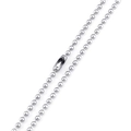Poliertes Silber-Edelstahl-Kugelkette-Halsband mit robustem Karabinerverschluss - Stahlfarbe