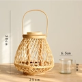 Lanterna in bambù fatta a mano con porta candela in vetro, altezza 38cm larghezza 25cm - Lanterna Artistica Tipo I / 25*38cm