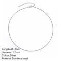 Minimalist silver stainless steel box chain necklace with lobster clasp 40+5cm length - 1.2mm Box Chain / Steel