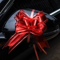 Large glossy red gift bow pull flower for wedding car side mirror decoration - 50# Silk Matte Red 10Pcs/Pack