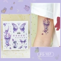 Sparkly purple butterfly temporary tattoo stickers with small beads, model FG-107 - Purple Butterfly with Beads (FG-107)