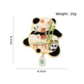 Chengdu souvenir panda metal magnet with bamboo and lucky mahjong charm detail - Panda Style / With Card Packaging