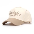 Two-tone beige and khaki baseball cap with 'Somebody's PROBLEM' 3D embroidery - Beige/Khaki