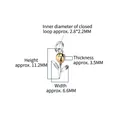 925 silver tulip pendant in silver and gold finish with precise measurements - Tulip Gold-Silver Two-tone/No Chain / 11.2x6.6x3.5mm
