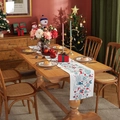 Modern Christmas table runner with festive elk and floral patterns on a thick cotton-poly fabric - Bell / 30*140cm