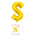 16-Zoll goldener Folienballon Buchstabe S mit Papierkartenverpackung für Partydeko - Buchstabe S / Gold