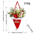 Lighted Christmas hat swag with pine branches, berries and LED lights for wall hanging - Red Christmas Hat Wreath (With LED/Button Battery)
