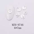 Détails macro des bijoux d'ongles en forme de cœur argenté 6x7mm avec base antidérapante - Style Serrure de Cœur Argent (MZH-9746)