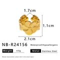 Detail shot of hollow flower ring with size 1.7cm inner diameter and metal material specs - Floral Shape (NB-R24156)