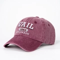 Gorra vintage de algodón lavado burdeos con bordado blanco VAIL 1962 - Burdeos