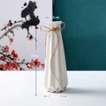 White origami ceramic vase with hemp rope bow, 18cm tall modern minimalist decor - Smooth Pumpkin (18cm)
