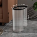 Transparent fluted press-top slim trash bin with measurements 29.8x14.3x28.5cm - Simple Without Lid / Clear