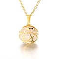 Elegante goldene Libelle-Halskette mit einem durchscheinenden weißen Edelstein-Anhänger - Goldene Kamelie Katzenaugenstein-Stil (KP36436-D) / Gold