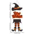 Halloween hanging sign with witch hat and boots in black and orange, including size details - Multi-layer Witch Door Sign / Orange