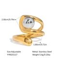 Details zur verstellbaren Größe und den Maßen dieses perlenbesetzten Edelstahlrings - Zweifarbig Minimalistischer Stil (YYR025117)