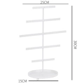 Minimalist white 5-tier jewelry stand for earring storage, 25x30cm metal organizer - 5-Tier Basic-Tray Base / White