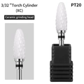 Embout ponceuse ongle céramique PT20 cylindre XC grain avec tige de 3/32 pouces - PT20 Cylindre Torche Extra Gros (XC)