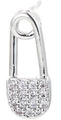 Silver paperclip stud earrings for women with shimmering pavé set cubic zirconia - Silver Safety Pin Style (款式4)