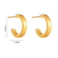 Minimalist C-shaped polished gold titanium earrings measuring 1.6cm by 1.3cm - Titanium Steel Type H (C Shape 1.6x1.3cm)