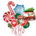 Christmas balloon set with Santa car, candy canes, snowflakes, and festive latex balloons - Christmas Car