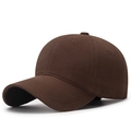 Minimalist brown cotton baseball cap for men and women featuring a curved brim and twill texture - Adjustable / Coffee