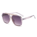 Oversized marble purple frame aviator sunglasses with gold top bar and gradient lenses - Marbled Grey Purple