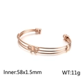 Rose gold multi-layer open cuff bracelet with sparkling crystal butterfly detail - Rose Gold (KB115779-GC)