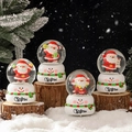 Charmante Schneemann-Weihnachtskristallkugeln auf Holzsockel für festliche Deko - Single Piece / Weihnachtslächeln
