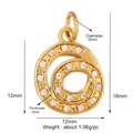 Gold-plated spiral pendant with cubic zirconia, dimensions 12mm by 18mm - Zirconia Letter G