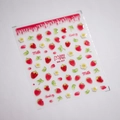 3D relief nail sticker featuring realistic strawberry and floral motifs design MN-327 - Strawberry & Flower Style (mn327)