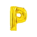 Golden letter P foil balloon with metallic finish for birthday party decoration - 32' Gold Chubby Letter Aluminum Foil Balloon (p)