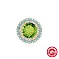 Classic turquoise S925 sterling silver round stud earrings with gold plating and zircons - 925 Silver / Gold Base Green Main Stone (5004923780238)