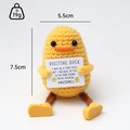 Pato de ganchillo amarillo hecho a mano con tarjeta motivacional de 7,5 cm - Pato Amarillo (Con Piernas Largas)
