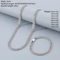 Conjunto de collar y pulsera de malla de acero inoxidable de 6 mm en tono plateado - Pulsera / Color Acero