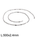 Polished stainless steel ball and bar chain necklace with 500mm length and 2.4mm diameter - Long Cylinder Bead Chain (KN107373-Z)