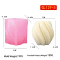 Pink silicone mold for spiral wave candles with dimension details and finished product - Medium / Pink