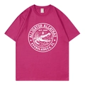 Rose red short sleeve T-shirt featuring Alligator Alcatraz vintage graphic print - Rose Red