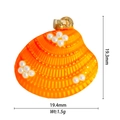 Orange shell-shaped necklace pendant with 18K gold plating and white pearl detail - Yellow Pearl Shell