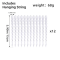 Set of 12 clear twisted icicle ornaments for Christmas tree with hanging strings, 15cm - Style B Medium / 12Pcs Set
