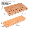 Bamboo Mancala board game with colorful glass stones in folded and unfolded positions - Small HUS Mancala Game