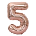 Elegant rose gold foil balloon in number 5 shape for birthday and anniversary decor - Number 5 / Rose Gold