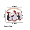 Christmas penguin napkin ring with gold finish and colorful enamel detailing - Z1093-6 Colorful Penguin